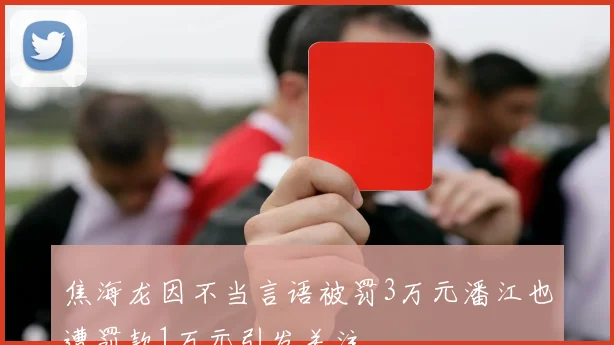 焦海龙因不当言语被罚3万元潘江也遭罚款1万元引发关注